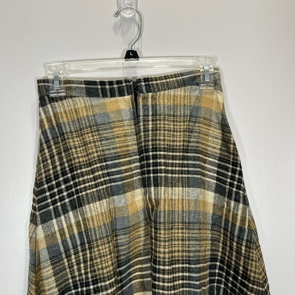 Vintage Handmade Women’s Cottagecore Style Black Yellow Plaid Midi Skirt - Picture 10 of 12